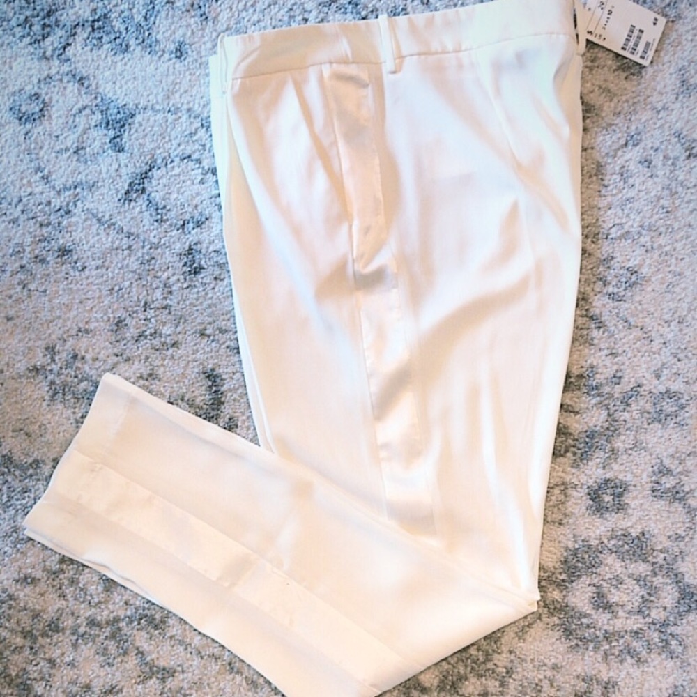 NEW H&M Tapered Silk-Like Tuxedo Pants | Size: 10